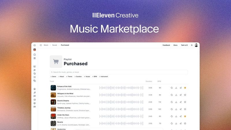 Music Marketplace by Eleven Labs
