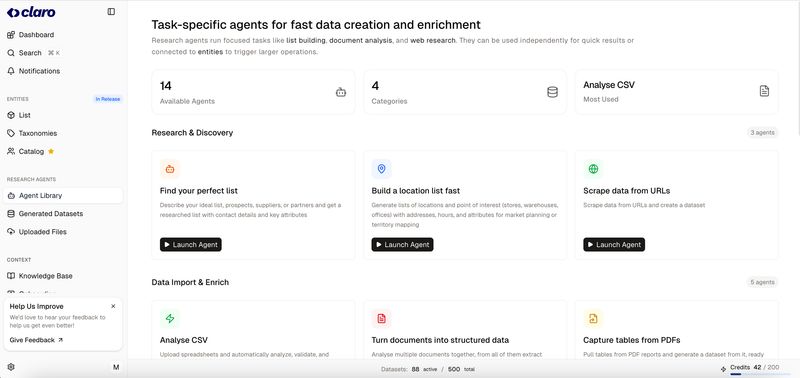 Claro - Research Agents