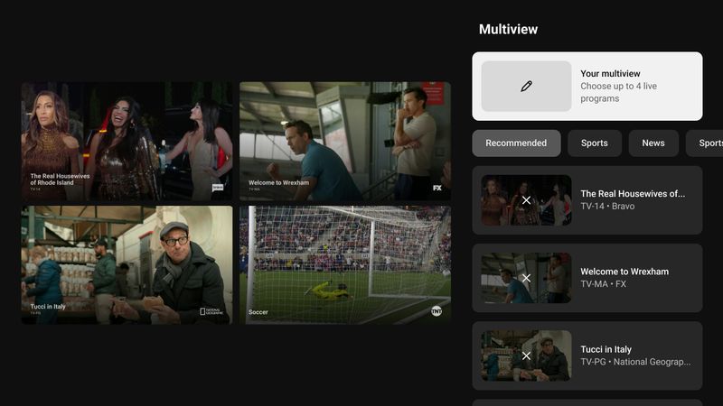 YouTube TV Custom Multiview