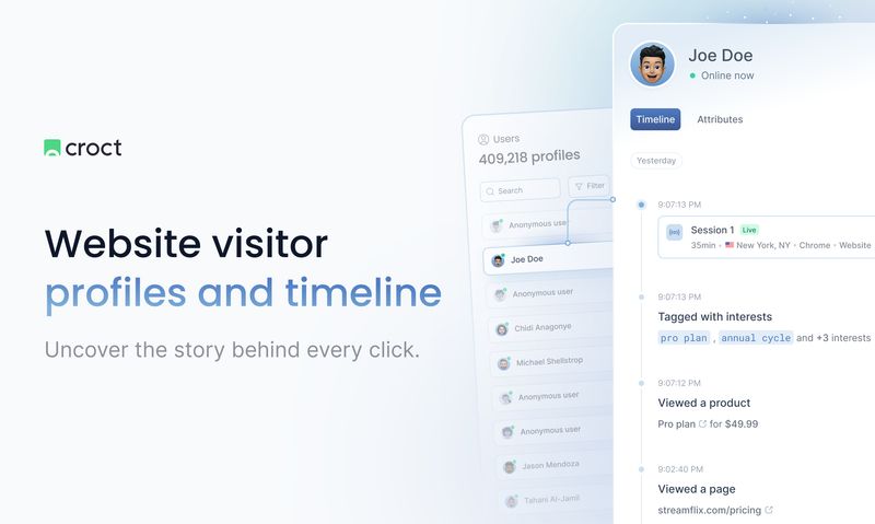 Visitor profiles and timeline by Croct