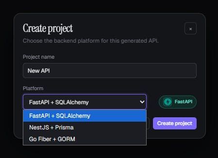 FastDev — API generator in minutes