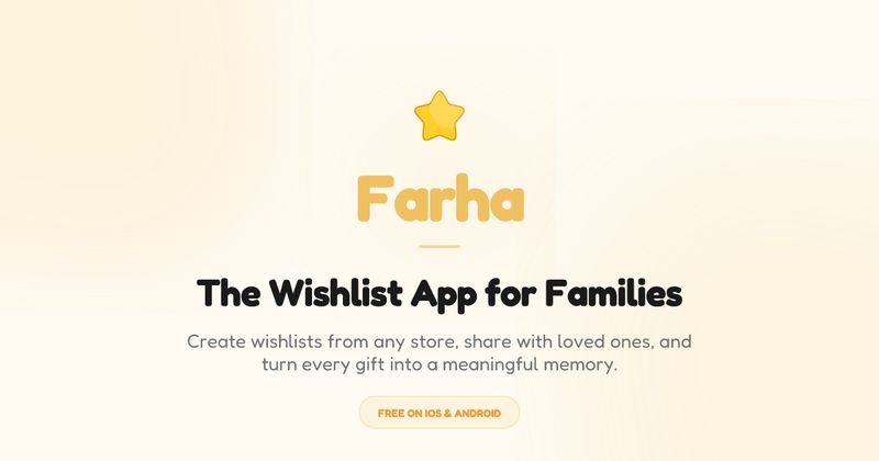 Wishlist and gifts - Farha