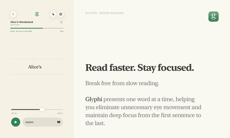 Glyphi: Speed Reader