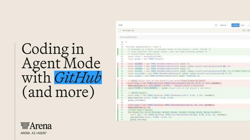 Arena Agent Mode with GitHub